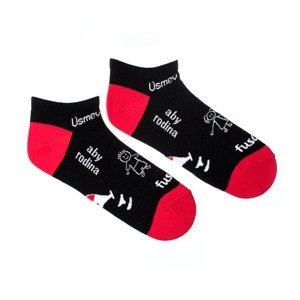 Kotníkové ponožky Úsměv jako dar Rodina černé Fusakle