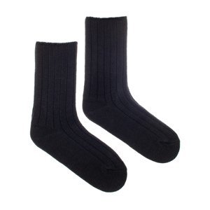 Vlněné ponožky Vlnáč rebro černé Fusakle