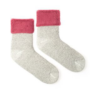 Vlněné ponožky Vlnáč Kožich světle růžový Fusakle