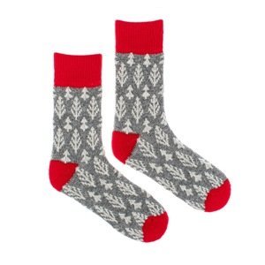 Vlněné ponožky merino Vlnáč smrkočervený Fusakle