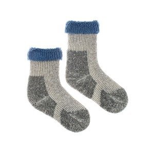 Dětské vlněné ponožky merino Vlnáč Kožich modrý Fusakle