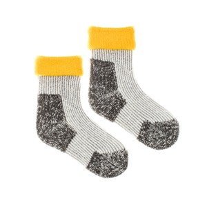 Dětské vlněné ponožky merino Vlnáč Kožich žlutý Fusakle