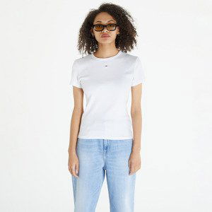 Tommy Jeans Slim Essential Rib Short Sleeve Tee White