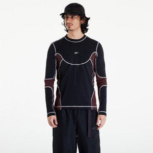 Reebok Ribbed Training Long Sleeve T-Shirt Bordeaux/ Black