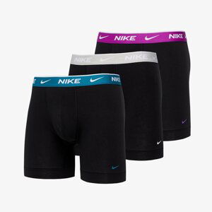 Nike Everyday Cotton Stretch Boxer Brief 3-Pack Black/ Bright Grey Heather/ Purple