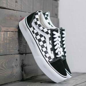 Vans Old Skool Platform (Checkerboardard) Blk/ Tr Wht