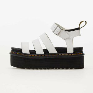 Dr. Martens Blaire Quad Hydro Leather Platform Strap Sandals White