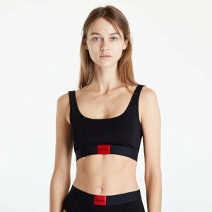 Hugo Boss Stretch-Cotton Bralette Red Logo Label Black