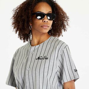 New Era Pinstripe Jersey T-Shirt Medium Grey/ Black