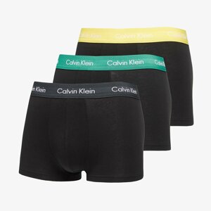 Calvin Klein Cotton Stretch Low Rise Trunk 3 Pack Black/ Black Heather/ Yellow/ Green