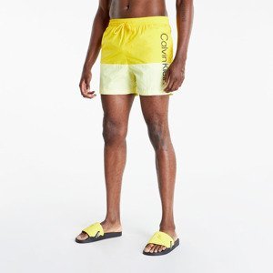 Calvin Klein Medium Drawstring Swim Shorts Core Logo Block Yellow