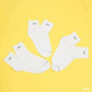 Calvin Klein Mens Quarter Socks 3-Pack White