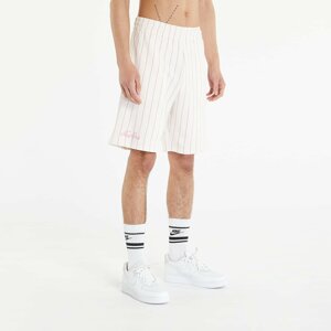 New Era Pinstripe Shorts Off White/ Wild Rose