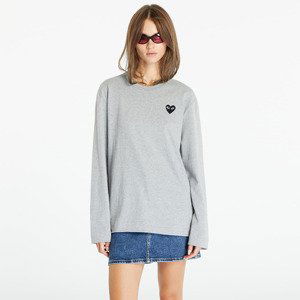 Comme des Garçons PLAY Heart Logo Long Sleeve Tee Gray