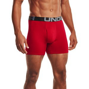 Boxerky Under Armour Charged Cotton 6In 3 Pack Red/ Academy/ Mod Gray Medium Heather XS
