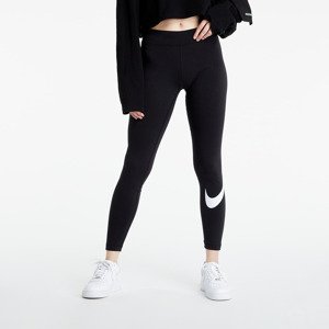 Legíny Nike Sportswear Essential GX Mid-Rise Swoosh Leggings Black/ White XS