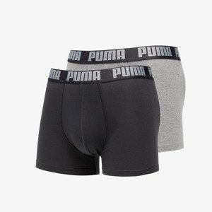 Boxerky Puma 2 Pack Basic Boxers Dark Gray/ Melange S