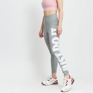 Legíny Nike NSW Essential Graphic High-Waisted Leggings Jdi Dk Grey Heather/ White S