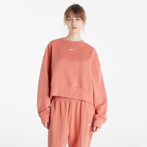 Mikina Nike NSW Essential Clctn Fleece Oversized Crew Madder Root/ White L