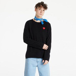 Svetr Comme des Garçons PLAY Red Heart Crewneck Jumper Black L