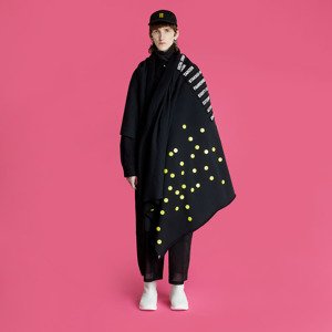 RAF SIMONS Fleece Blanket With Pins And Badges Black Universal