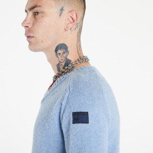 Svetr RAF SIMONS Striped Hammersleeve V-Neck Sweater Blue L