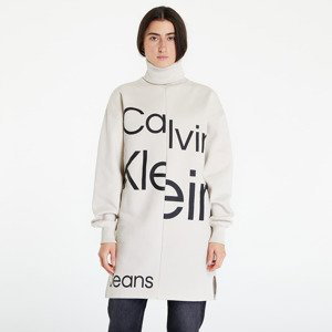 Šaty Calvin Klein Jeans Disrupted Logo Roll Beige XS