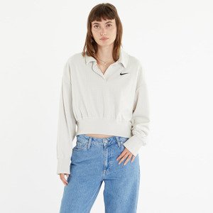 Tričko Nike Sportswear Women's Velour Polo Light Bone/ Black XS