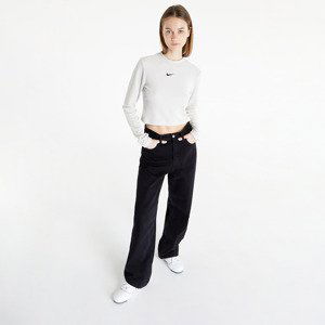 Tričko Nike Sportswear Women's Velour Long-Sleeve Top Light Bone/ Black L