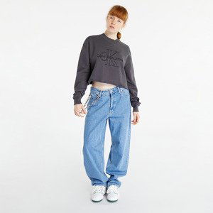 Mikina Calvin Klein Jeans Embroidered Monologo Sweatshirt Washed Black L