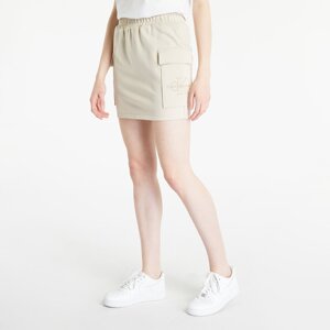 Sukně Calvin Klein Jeans Embroidered Monologo Straight Skirt Beige L