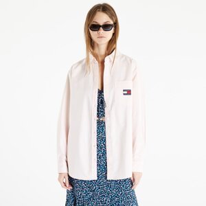 Košile Tommy Jeans Badge Boyfriend Shirt Pink S