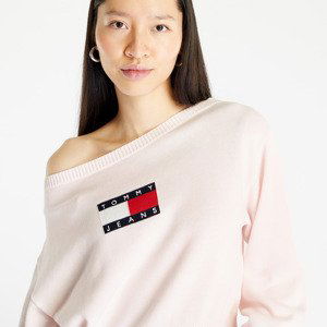 Svetr Tommy Jeans Lw Center Flag S Pullover Faint Pink L