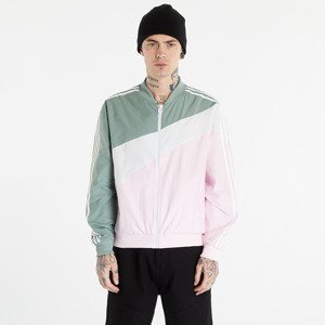 adidas Swirl Woven Track Jacket Silver Green / Clear Pink L