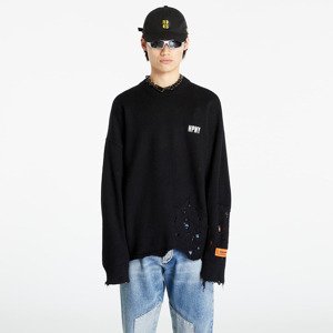 Svetr HERON PRESTON Shredded Knit Crewneck Black/ White L