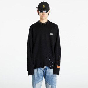 Svetr HERON PRESTON Shredded Knit Crewneck Black/ White XL