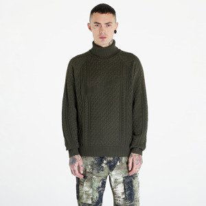 Svetr Nike Life Men's Cable Knit Turtleneck Sweater Cargo Khaki XS