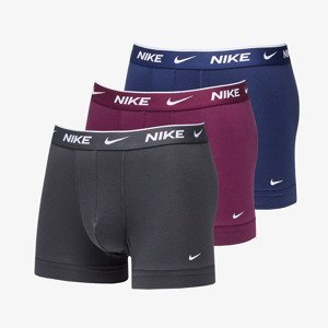 Boxerky Nike Dri-FIT Trunk 3-Pack Midnight Navy/ Bordeaux/ Anthracite S