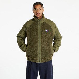 Bunda Tommy Jeans Mix Media Sherpa Jacket Drab Olive Green XL