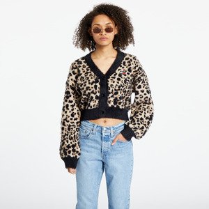 Svetr Tommy Jeans Leopard Cardigan Beige M