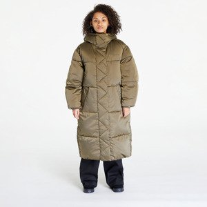 Kabát Tommy Jeans Long Satin Puffer Green S