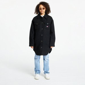 Kabát Tommy Jeans Wool Coat Black XS