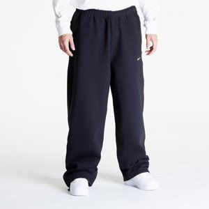 Tepláky Nike Solo Swoosh Men's Open-Hem Brushed-Back Fleece Pants Black/ White XXXL