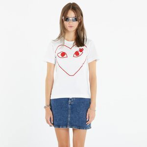 Tričko Comme des Garçons PLAY Heart Logo Short Sleeve Tee White S
