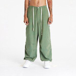 Kalhoty PLEASURES Visitor Wide Fit Cargo Pants Green 34