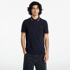 Tričko FRED PERRY Twin Tipped Fred Perry Shirt Nvy/ Swht/ Bntred M