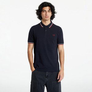 Tričko FRED PERRY Twin Tipped Fred Perry Shirt Nvy/ Swht/ Bntred XL