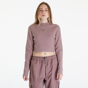 Top Nike Sportswear Phoenix Plush Women's Long-Sleeve Crop Top Smokey Mauve/ Black XS