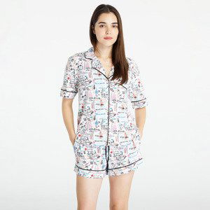 Pyžamo DKNY WMS Boxer Pyjamas Set White/ Multicolor XS