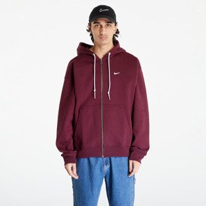 Mikina Nike Solo Swoosh Men's Full-Zip Hoodie Night Maroon/ White XS